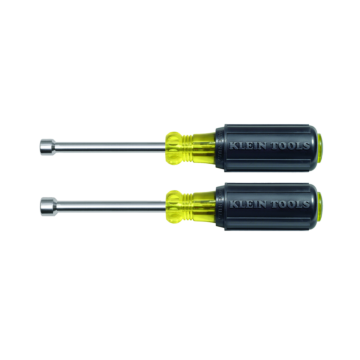 Klein Tools Nut Driver Set, Magnetic Nut Drivers, 3-Inch Shafts, 2-Piece