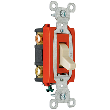 Pass & Seymour Commerical 20A Specification Grade Toggle Switch, Ivory