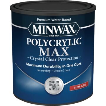 Minwax Polycrylic Max Interior Stain (Gloss - Clear) 1 qt.