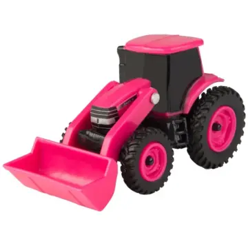 TOMY 3+ Plastic Pink Toy Scale Tractor with Loader