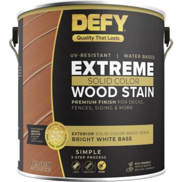 Defy Extreme Solid Color Wood Stain, Bright White 1 Gal.