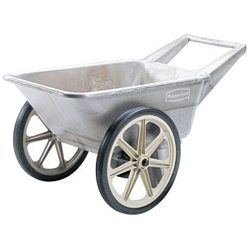 Rubbermaid 565461BLA Utility Cart, 200 lb, Plastic Deck, 2-Wheel, 20 in Wheel, Semi-Pneumatic Wheel, Black