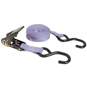 KEEPER 05514 Tie-Down, 1 in W, 14 ft L, Polyester, Gray, 500 lb, S-Hook End Fitting
