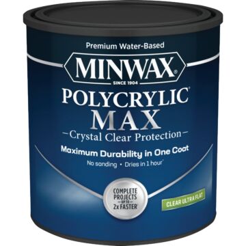 Minwax Polycrylic Max Interior Stain (Flat - Clear) 1 qt.
