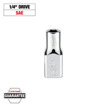 Milwaukee 1/4" Drive 3/16" SAE Socket with FOUR FLAT™ Sides