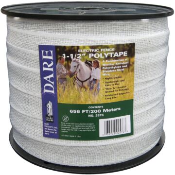 Dare 1-1/2 In. x 656 Ft. Polyethylene Electric Fence Poly Tape