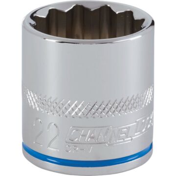 Channellock 3/8 In. Drive 22 mm 12-Point Shallow Metric Socket