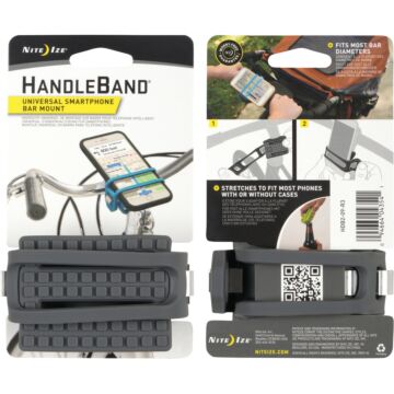 Nite Ize HandleBand 0.9 In. to 2 In. Bicycle Handlebar Gray Phone Holder