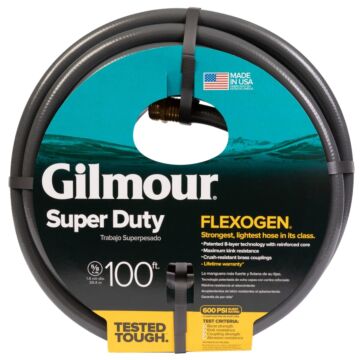 Gilmour 874001-1001 Garden Hose, 100 ft L, Gray
