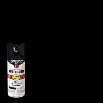 Rust-Oleum Stops Rust 12 Oz. Custom Spray 5 in 1 Flat Spray Paint, Black