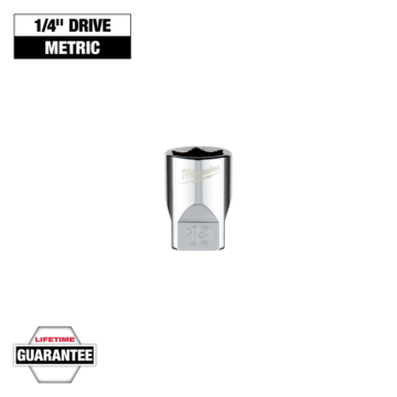 Milwaukee 1/4" Drive 13mm Metric Socket with FOUR FLAT™ Sides
