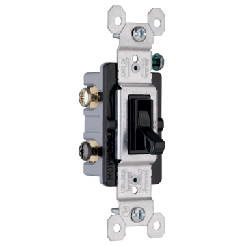 Pass & Seymour TradeMaster Grounding Toggle Switch, Black 663BKG