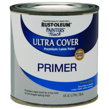 RUST-OLEUM PAINTER'S Touch 1980730 Exterior Primer, Flat, Gray, 0.5 pt, Can