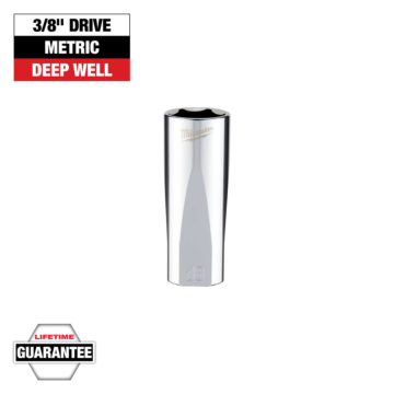 Milwaukee 3/8" Drive 18mm Metric Deep Socket with FOUR FLAT™ Sides