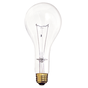 Satco 300 Watt PS25 Incandescent - Clear - 5000 Average rated hours - 3600 Lumens - Medium base - 130 Volt