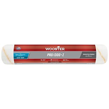 WOOSTER RR642-14 Paint Roller Cover, 3/8 in Thick Nap, 14 in L, Fabric Cover, White