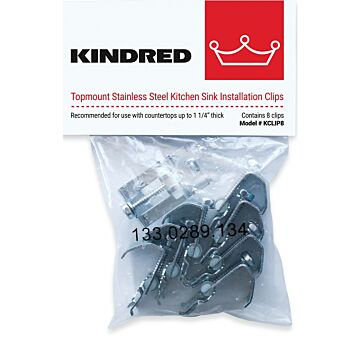 Franke KCLIP8/F Sink Clip, Stainless Steel, For: Countertops up to 1-1/4 in