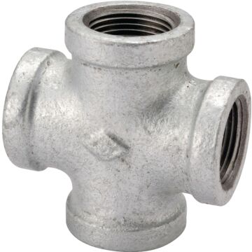ProSource PPG180-40 Pipe Cross, 1-1/2 in, Female, Malleable Iron, 40 Schedule, 300 psi Pressure