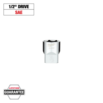 Milwaukee 1/2" Drive 15/16" SAE 6-Point Socket with FOUR FLAT™ Sides