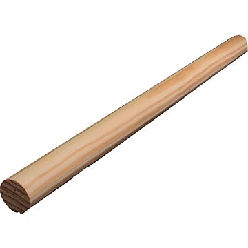 Alexandria Moulding Round Moulding, 96 in L, 1-9/32 in W, Pine Wood