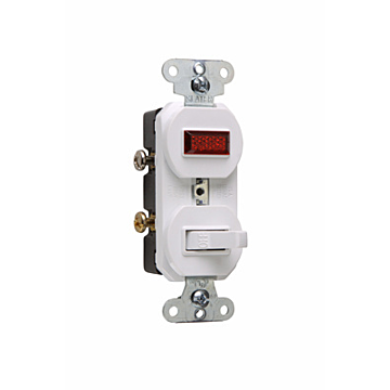 Pass & Seymour Single-Pole Combination Switch and Pilot Light, White