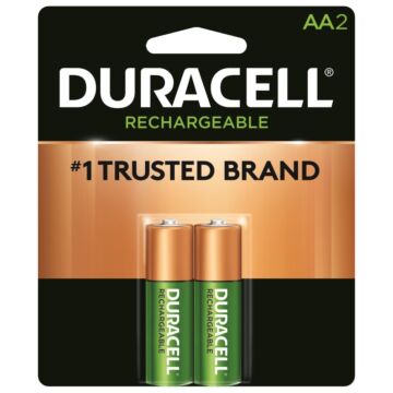 DURACELL 66153 Rechargeable Battery, 2000 mAh, AA Battery, Nickel-Metal Hydride