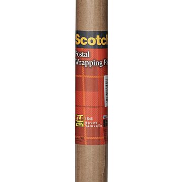 Scotch 7900 Postal Wrapping Paper, 5 yd L, 2-1/2 ft W, NO 60 Kraft