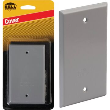 Bell Single Gang Rectangular Aluminum Gray Blank Weatherproof Outdoor Box Cover