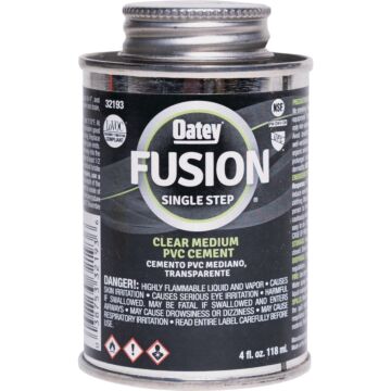Oatey FUSION 4 Oz. Single-Step Medium Bodied Clear Priming PVC Cement