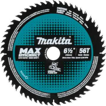 6-1/2" 56T Carbide-Tipped Max Efficiency Cordless Plunge Saw Blade