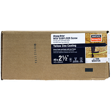 Simpson Strong-Tie WSV212S Strong-Drive® WSV SUBFLOOR Screw (Collated) — #9 x 2-1/2 in. T25, Yellow-Zinc (1500-Qty)