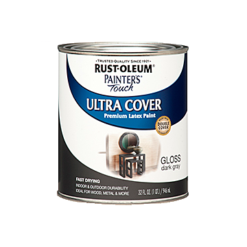 Painter's® Touch Ultra Cover - Ultra Cover Multi-Purpose Gloss Brush-On Paint - Quart - Dark Gray