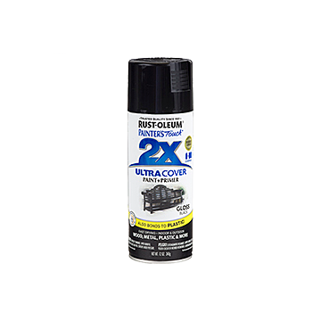 Rust-Oleum Painter's Touch 2X Ultra Cover 12 Oz. Gloss Paint + Primer Spray Paint, Black