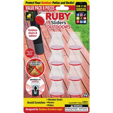 Ruby Sliders Outdoor Patio Furniture Leg Tip (8-Count)