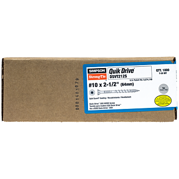 Deck-Drive™ DSV WOOD Screw (Collated) — #10 x 2-1/2 in. T25 6-Lobe, Tan (1000-Qty)