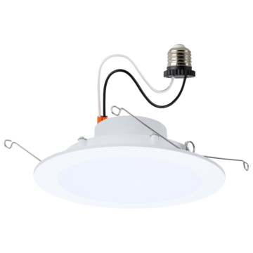 9/11/13 Watt LED Downlight Retrofit - 27K/30K/35K/40K/50K CCT - 6 Inch - Flat Wafer - Round - Matte White Finish