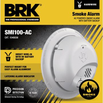 BRK Interconnect Hardwired Ionization Smoke Alarm