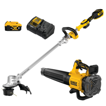 DEWALT 20V MAX* XR Brushless 14 in. Cordless Folding String Trimmer and Handheld Blower Combo Kit