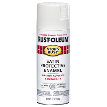 Stops Rust® Spray Paint and Rust Prevention - Protective Enamel Spray Paint - 12 oz. Spray - Satin Shell White