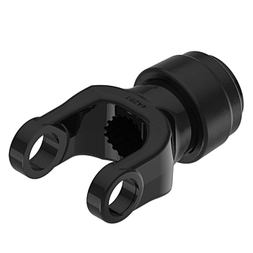 44 series yoke with 1 3/4-20 spline bore and safety slide lock connection