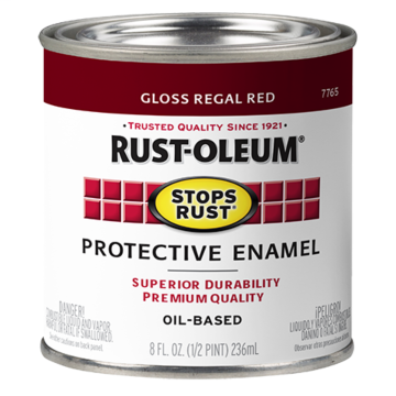 Stops Rust® Spray Paint and Rust Prevention - Protective Enamel Brush-On Paint - Half-Pint Gloss - Gloss Regal Red