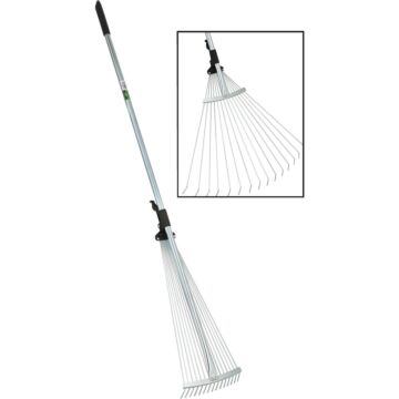 Best Garden 15 Tine Adjustable Steel Leaf Rake