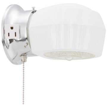 Boston Harbor Bracket Wall Light Fixture, 60 W, 1-Lamp, A19 or CFL Lamp, Steel Fixture, Chrome Fixture