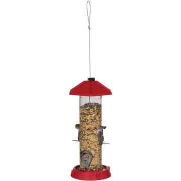 North States Plastic Tube Bird Feeder (Red) 1-1/2 lb Capacity