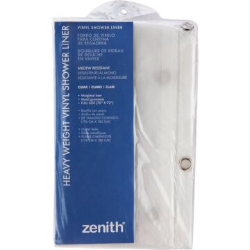 Zenith Zenna Home 70 In. x 72 In. Clear Medium Weight PEVA Shower Curtain Liner
