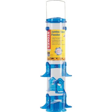 Stokes Select Plastic Jumbo Tube Bird Feeder (Blue) 3.2 lb Capacity