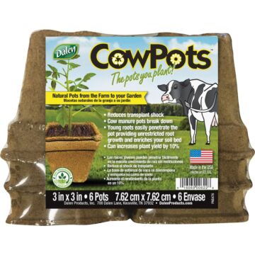 Dalen CowPots Square Manure Grow Pot (6pk) 3 in.