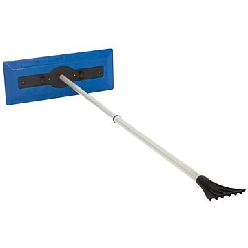 Snow Joe SJBLZD Snow Broom, 7 in W Blade, Polyethylene Blade, 18 in OAL, 30 to 49 in L Handle, Aluminum Handle