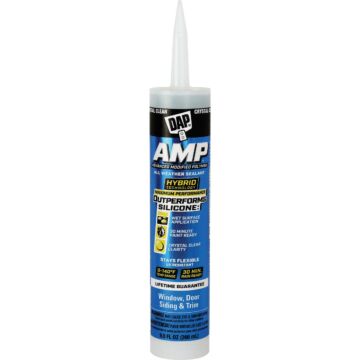 DAP AMP All Weather Window, Door, & Siding Sealant (Crystal Clear) 9 oz