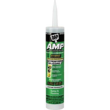 DAP AMP Advanced Modified Polymer Gutter and Flashing Sealant, Crystal Clear, 9 Oz